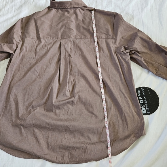 Lululemon Cotton-Blend Poplin Button-Down Shirt CMPK Camp Khaki Women's Size L - Picture 7 of 7